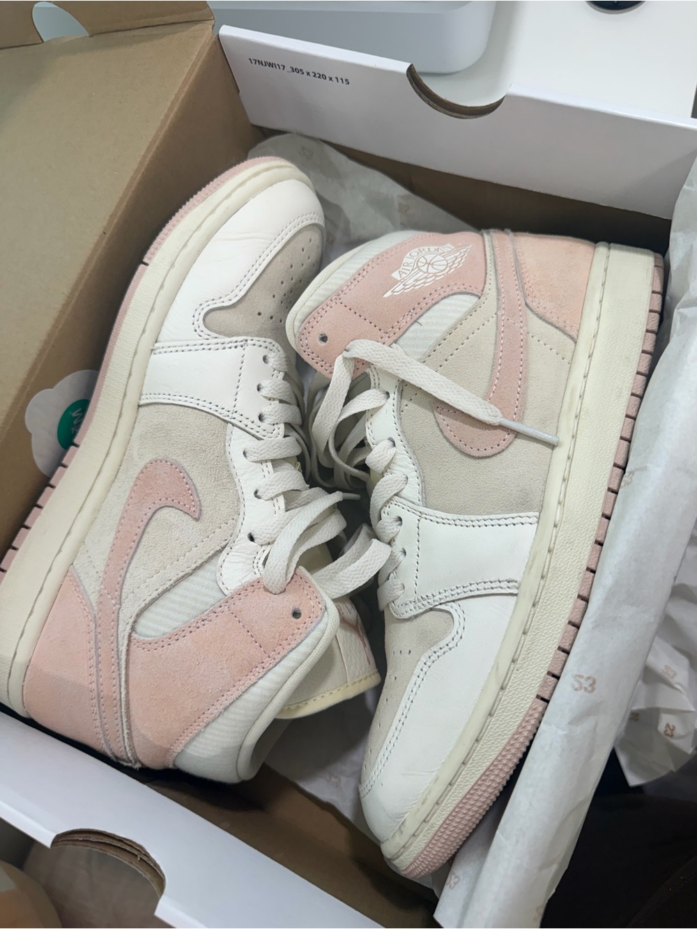 Nike Air Jordan 1 High Pink & Cream Suede Sneakers
